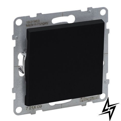 Кнопка 1-кл пруж.клеми 6A/250V для серії SUNO чорний Legrand 721409 фото