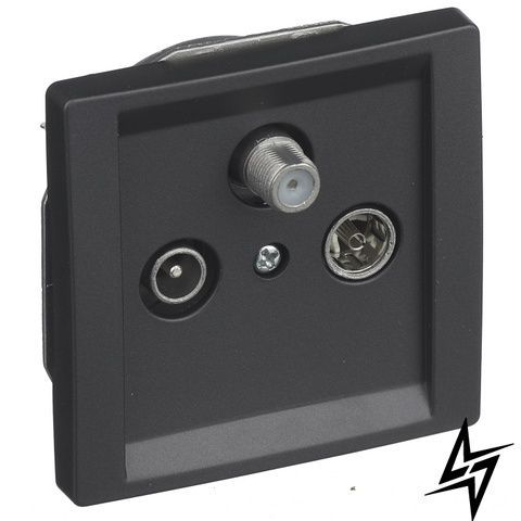 Розетка TV кінцева Siemens Delta Style R-TV-SAT чорний коссо 13380AC фото