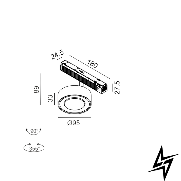Магнитный трековый светильник LTX IN_LINE SOL 06.9533.14.940.SBG/BK.2G бежевый 10,8 Вт 4000 K 06.9533.14.940.SBG/BK.2G фото