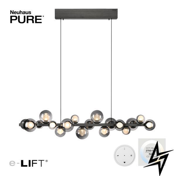 Paul Neuhaus Pure E-Popup 2557-15 Люстра LED 45W 3888Lm 2700-5000K Сірий фото