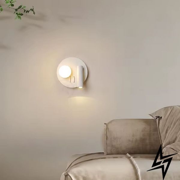 Настенное LED бра круглое с выключателем &Oslash;17 см белое 26-6298 WB25/2 WT фото