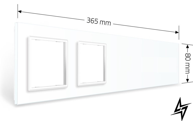 Панель-заготовка для сенсорного выключателя 5 мест 2 розетки (Х-Х-Х-0-0) Livolo белое стекло (VL-P700/00/00/E/E-10W) фото