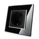 Розетка с заземлением Livolo черный хром стекло (VL-C7C1EU-12C) фото