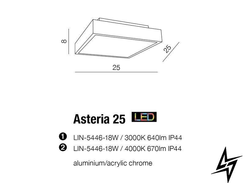Потолочный светильник AZ2478 Azzardo Asteria LIN-5446-18W-4000 ЛЕД  фото в живую, фото в дизайне интерьера