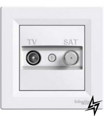 Розетка TV-SAT крайова біла Asfora, EPH3400121 Schneider Electric фото