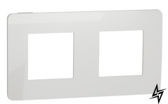 Двухпостовая рамка матова Unica New Studio Color NU280418 білий / білий Schneider Electric фото