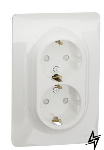 Подвійна розетка Schneider Electric NU206718 Unica New, біла, глянцева, 16 А, IP20 фото