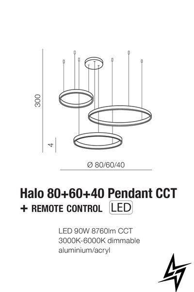 Люстра Azzardo Halo AZ4973 золото 90 Вт 3000&ndash;6000 K AZ4973 фото