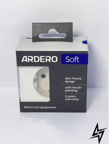 Розетка с заземлением Ardero Soft ER121-W механизм 16А белый 80717 (без рамки) фото