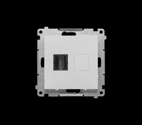 Одинарна HDMI-розетка Simon TGHDMI.01/143 55, алюміній матовий фото