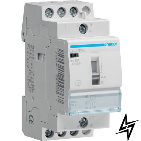 Модульний контактор Hager ERC325 25 А, 220 В, 3НВ ERC325 фото