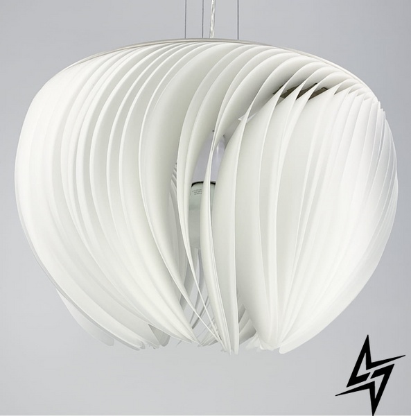 Подвесной светильник с декоративными пластинами LE26666 1xE27 40x40см Белый AA 235 фото в живую, фото в дизайне интерьера