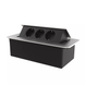 Мебельная розетка тройная Livolo черные в сером (VL-SHS013-EU12-S) фото