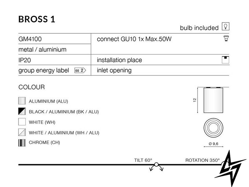 Точечный накладной светильник Azzardo Bross AZ0858 76028 фото в живую, фото в дизайне интерьера