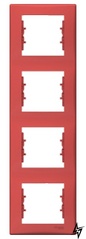 Четырехместная вертикальная рамка Sedna SDN5802041 (красная) Schneider Electric фото