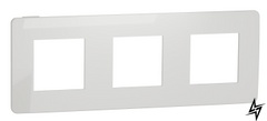 Трехпостовая рамка матова Unica New Studio Color NU280618 білий / білий Schneider Electric фото