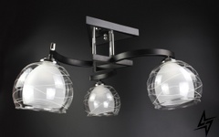 Стельова люстра на 3 лампочки L23-37074 Чорний 51098/3 фото наживо, фото в дизайні інтер'єру
