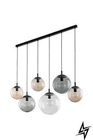 Люстра TK Lighting Esme 4797 на 6 ламп E27 чорний прозорий і жовтий 150 &times; 130 &times; 30 см фото