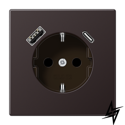 USB-розетка JUNG AL1520-15CAD LS 990 USB SCHUKO, dark фото