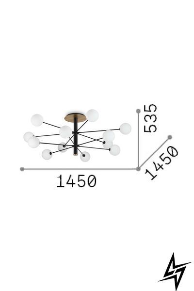 Люстра Ideal Lux Cosmopolitan 273709 чорна 12&times;G9 273709 фото