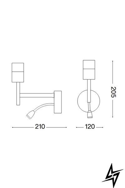 Настенное бра Ideal Lux Set Up 259826 черное E27 фото