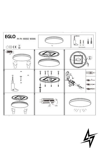 Стельовий світильник Eglo 900002 Totari-Z LED 53126 фото наживо, фото в дизайні інтер'єру