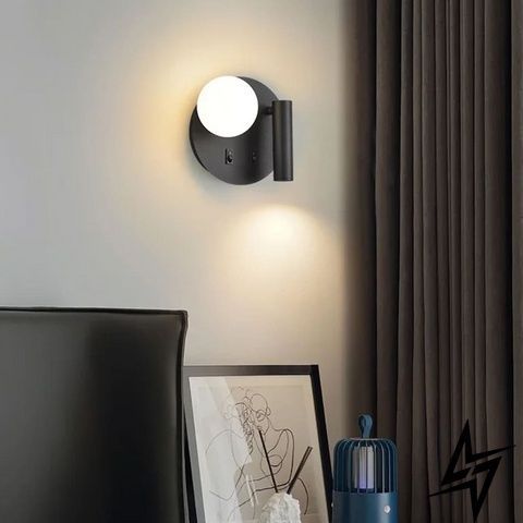 Настенное LED бра круглое с выключателем &Oslash;17 см черное 26-6300 фото