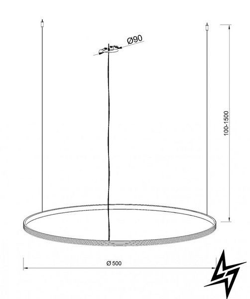 Підвісний світильник Kloodi KD-RG ONE UP 500 30W 3К BK чорний KD-RG ONE UP 500 30W 3К BK фото
