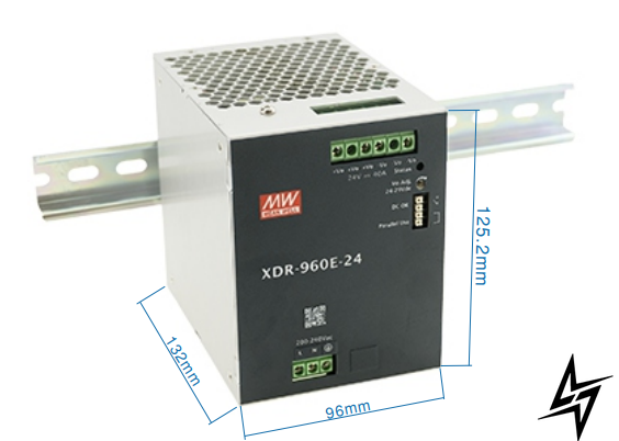 Блок питания Mean Well на DIN-рейку 960W DC48V 20A XDR-960E-48 XDR-960E-48 фото