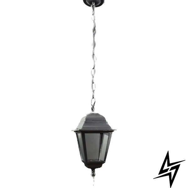 Підвісний вуличний ліхтар під лампу чорного кольору LE27017 15x20см Чорний/Прозорий 9030 H/S BK фото наживо, фото в дизайні екстер'єру