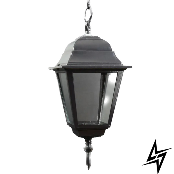 Подвесной уличный фонарь под лампу черного цвета LE27017 15x20см Черный/Прозрачный 9030 H/S BK фото в живую, фото в дизайне экстерьера