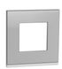 Горизонтальна однопостова рамка Unica New Pure NU600280 алюміній матовий / білий Schneider Electric фото 1/4