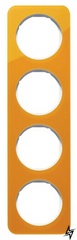 Четырехместная рамка R.1 10142339 (оранжевый/полярная белизна) Berker фото