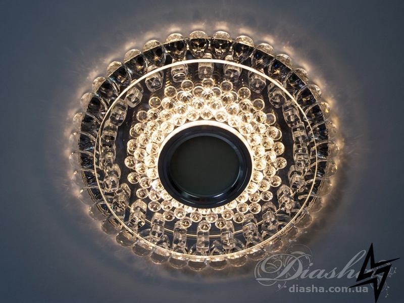 Хрустальный точечный светильник D23-31670 Прозрачный V-4408WH фото в живую, фото в дизайне интерьера