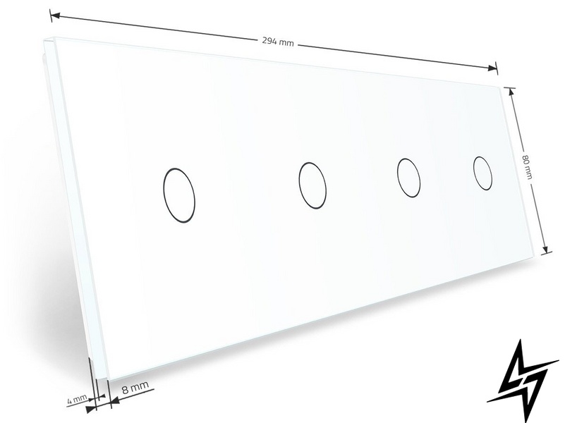 Сенсорная панель для выключателя 4 сенсора (1-1-1-1) Livolo белый стекло (VL-P701/01/01/01-8W) фото