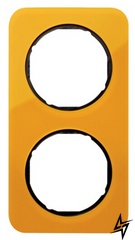 Двухместная рамка R.1 10122334 (оранжевый/черная) Berker фото