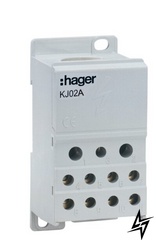 Блок разветвительный 250A (вход 1х95мм2 выход 2х25х16мм2+4х10мм2) KJ02A Hager фото