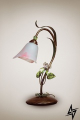 Декоративная настольная лампа NB Lighting Цветок Розы 15600-cl117-pla25-cp029 16355 фото в живую, фото в дизайне интерьера