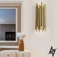 Дизайнерське бра на стіну Vigo Gold LE26268 2xE14 20x40x10см Золото WS 17B/2 GD фото наживо, фото в дизайні інтер'єру