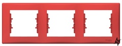 SDN5800541 Рамка 3-місцева червона Sedna Schneider Electric фото