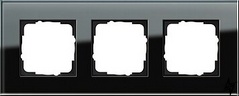 021305 Рамка Esprit Черное стекло 3-постовая Gira фото