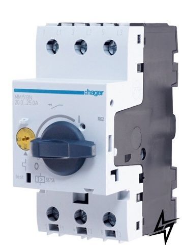 Автомат захисту двигуна 20,0-25,0 А, 2,5м MM513N Hager фото