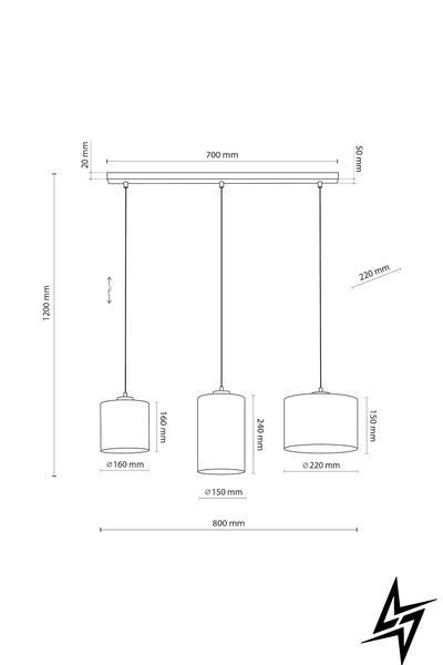Люстра TK Lighting Juta 4954 чорна 3&times;E27 4954 фото