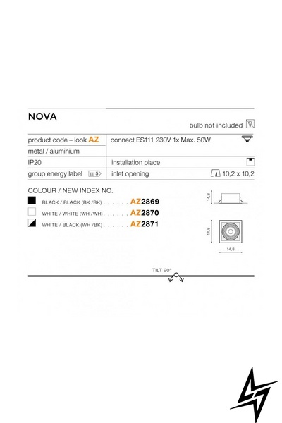 Точковий врізний світильник Azzardo Nova AZ2869 24049 фото наживо, фото в дизайні інтер'єру
