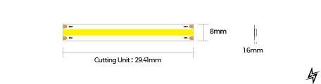 LED стрічка COLORS COB-24V-IP20 10W 1220Lm 3000K 5м DF10-24V-8mm-V1-WW фото