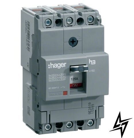 Авт.виключатель x160, In = 63А, 3п, 40kA HNA063H Hager фото