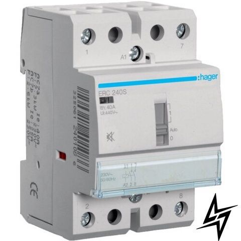 Модульный контактор Hager ERC240S ERCS 40 А, 220 В, 2НО ERC240S фото