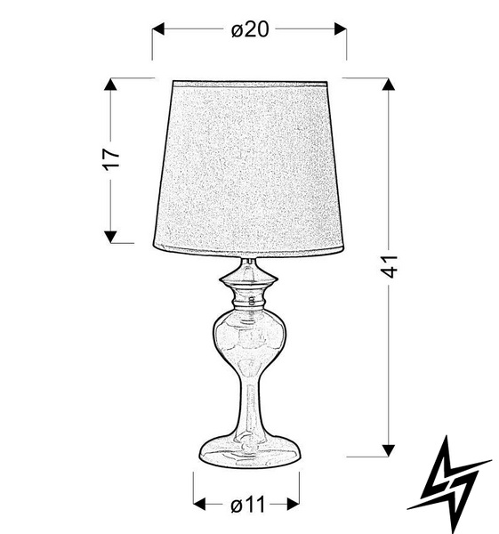 Настільна лампа Candellux 41-11718 BERKANE 1хE14 41х20 см  фото наживо, фото в дизайні інтер'єру