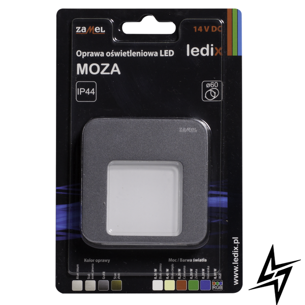 Настенный светильник Ledix Moza 01-211-36 врезной Графит RGB 14V ЛЕД LED10121136 фото в живую, фото в дизайне интерьера