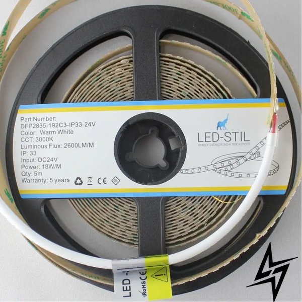 LED стрічка LED-STIL 3000K, 18 W, 2835, 192 шт, IP33, 24V, 2600LM фото